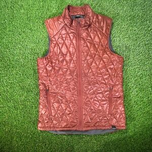Oakley Diamond Quilt Golf Vest Men's Medium Orange Rust